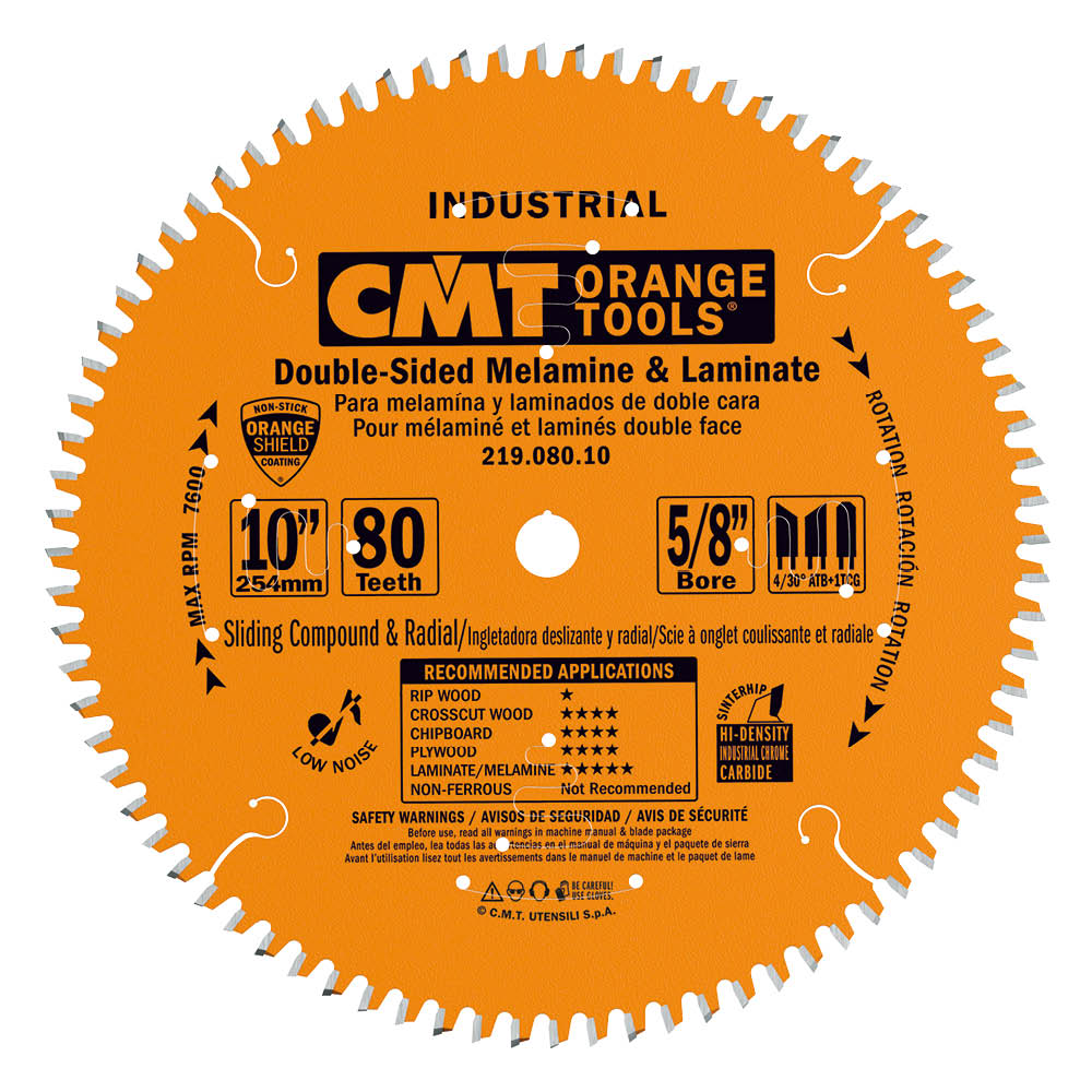 CMT 8-1/2" x 60T x 5/8" Industrial Sliding Compound Miter & Radial Tungsten Carbide Tipped Circular Saw Blade
