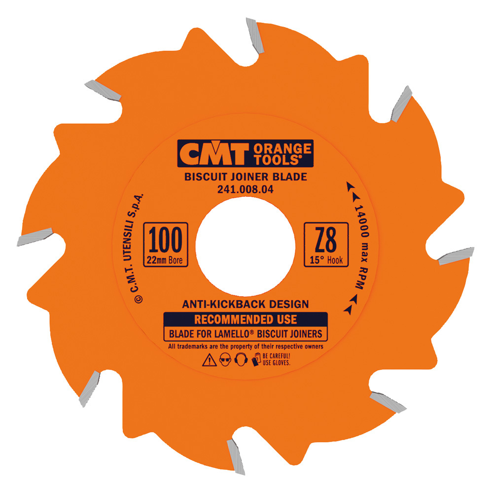 CMT 4" x 6T x 22mm Biscuit Joiner Tungsten Carbide Tipped Circular Saw Blade