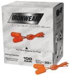 Ironwear 1705 Disposable Foam Ear Plug with PE Cord 33 dB
