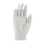 PIP Kut Gard® White Left Hand Seamless Knit Silagrip Coated Palm Antimocrobial/PolyKor Cut Resistant Gloves - Half Finger
