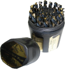 1/16 - 1/2 HSS Black & Gold Jobber Drill Bit Set, Shatter Proof Case, 29 Pieces (1/64 Increments)