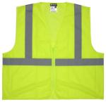MCR Safety Class 2 Lime Economy Mesh Zippered Front Safety Vest