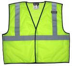 MCR Safety Economy Class 2 ANSI Lime Break Away Mesh Hook & Loop Safety Vest