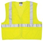 MCR Safety Economy Limited Flammability Class 2 ANSI Lime Mesh Hook & Loop Safety Vest