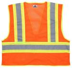 MCR Safety Economy Class 2 Orange 4-1/2" Reflective Striped Safety Vest