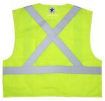 MCR Safety Class 2 Break Away Lime Hook & Loop Front X Pattern Back Safety Vest