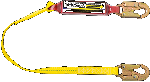 Gemtor SP1101L6 Soft-Pack energy absorber with 1" wide polyester web lanyard with #5155 locking snaphooks at each end.  6 ft