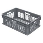 Akro-Mills Straight Wall Container, Mesh Side & Base, 23 3/4"L x 8 1/4"H x 15 3/4"W, Grey