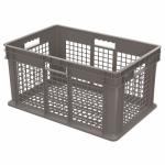 Akro-Mills Straight Wall Container, Mesh Side & Base, 23 3/4"L x 12 1/4"H x 15 3/4"W, Grey