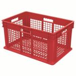 Akro-Mills Straight Wall Container, Mesh Side & Base, 23 3/4"L x 12 1/4"H x 15 3/4"W, Red