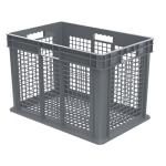 Akro-Mills Straight Wall Container, Mesh Side & Base, 23 3/4"L x 16 1/8"H x 15 3/4"W, Grey