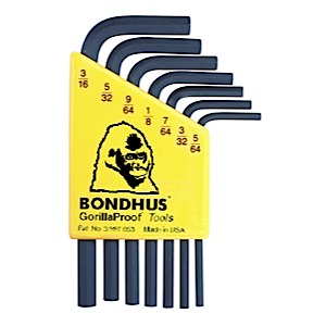 Bondhus 12245, Set 7 Hex L-Wrenches 5/64 - 3/16 - Short
