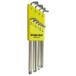 Bondhus 16738, Set of 10 BriteGuard Plated Stubby Balldriver L-Wrenches 1/16- to 1/4-inch
