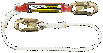 Gemtor SP2215L6 Soft-Pack energy absorber with ½" wide polyester rope lanyard with #5155 locking snaphook at each end. 6 ft.