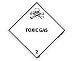 TOXIC GAS 2 DOT PLACARD LABEL