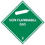 NON-FLAMMABLE GAS 2 DOT PLACARD LABEL