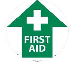 FIRST AID WALK ON FLOOR SIGN