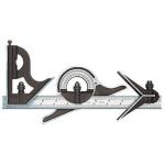 Starrett 12" Combination Set with Square, Center and Non-Reversible Protractor Head and Blade