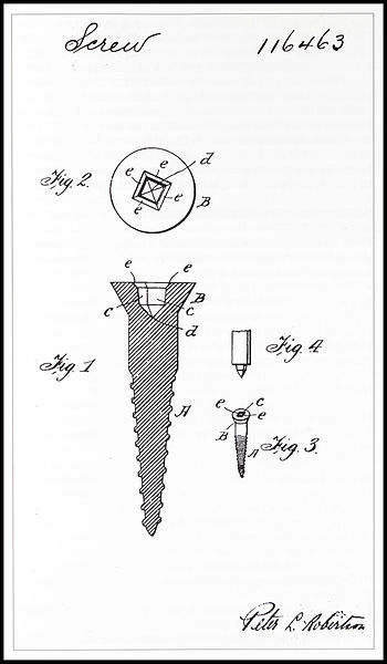 Technical view of a Square Socket Head screw