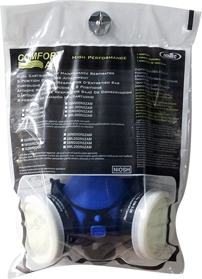Dentec Safety OV/N95 Silicone Complete Filter Assembly Half Mask Respirator - Display Bag