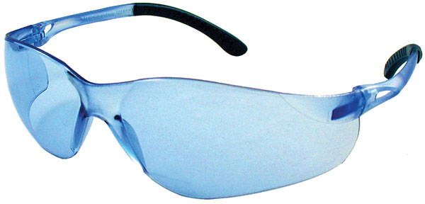 Dentec Safety SenTec™ Blue ANSI/CSA Lens & Rubberized Temple Safety Glasses - 12/Box