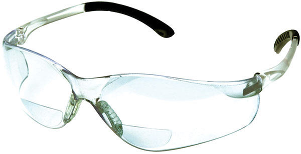 Dentec Safety SenTec™ Magnifier Clear +1.5 Bifocal ANSI/CSA Lens & Rubberized Temple Safety Glasses - 12/Box