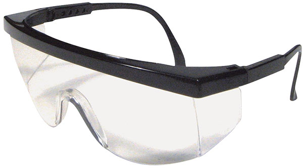 Dentec Safety Ferno™ Clear ANSI/CSA Lens & Black Frame w/ Adjustable Temples Safety Glasses - 12/Box