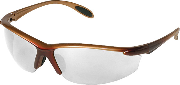 Dentec Safety Catalina™ Clear ANSI/CSA Lens & Brown Metallic Frame w/ Paddle Temples Safety Glasses - 12/Box