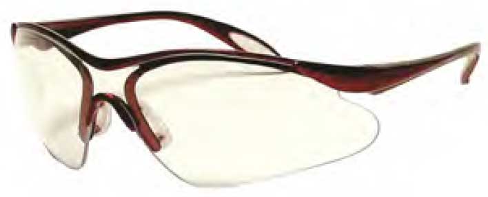 Dentec Safety Miranda™ Clear ANSI/CSA Lens & Burgundy Frame w/ Paddle Temples Safety Glasses - 12/Box