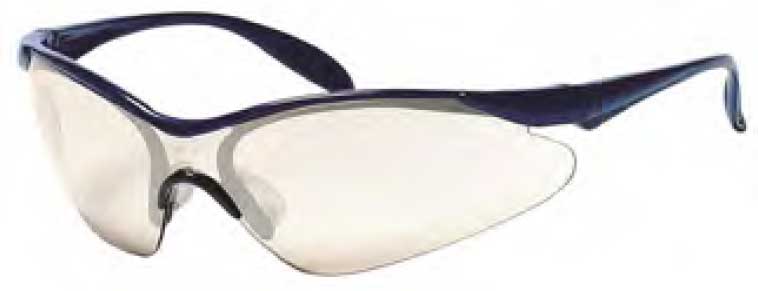 Dentec Safety Miranda™ Blue Mirror ANSI/CSA Lens & Blue Frame w/ Paddle Temples Safety Glasses - 12/Box