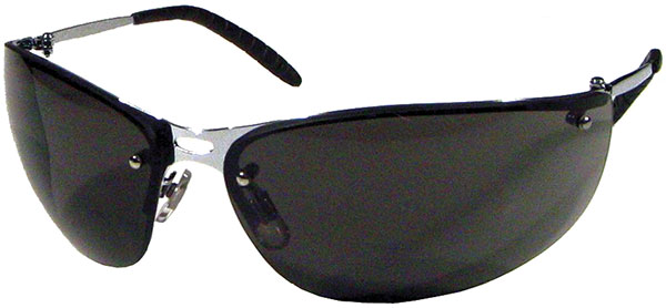 Dentec Safety MEIV™ Gray ANSI/CSA Lens & Silver Metal Frame w/ Spatula Temples Safety Glasses - 12/Box