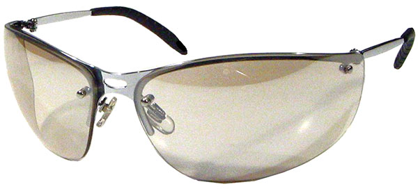 Dentec Safety MEIV™ Silver Mirror Gray ANSI/CSA Lens & Silver Metal Frame w/ Spatula Temples Safety Glasses - 12/Box
