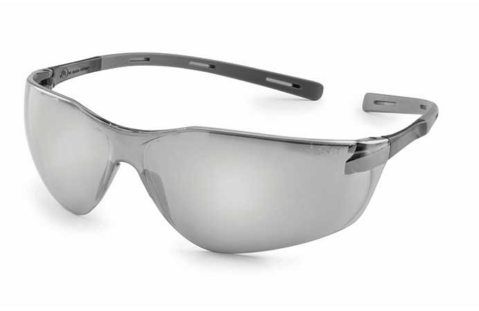 Gateway Safety Ellipse™ Silver Mirror Lens Gray Temple Safety Glasses - 10 Pack
