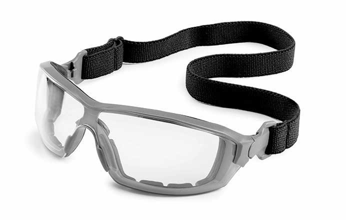 Gateway Safety Silverton® Clear FX2 Anti-Fog Lens Gray Frame Black Backstrap Safety Glasses - 10 Pack