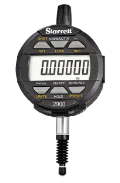 Starrett .5"/12mm/1" Range 0.01mm/0.001mm/.0001"/.00005"/.0005" IP67 Protection 8mm Stem Electronic Indicator