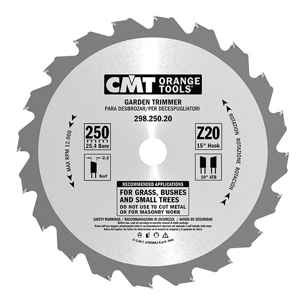 CMT 10" x 20T x 1" Garden Trimmers Tungsten Carbide Tipped Circular Saw Blade