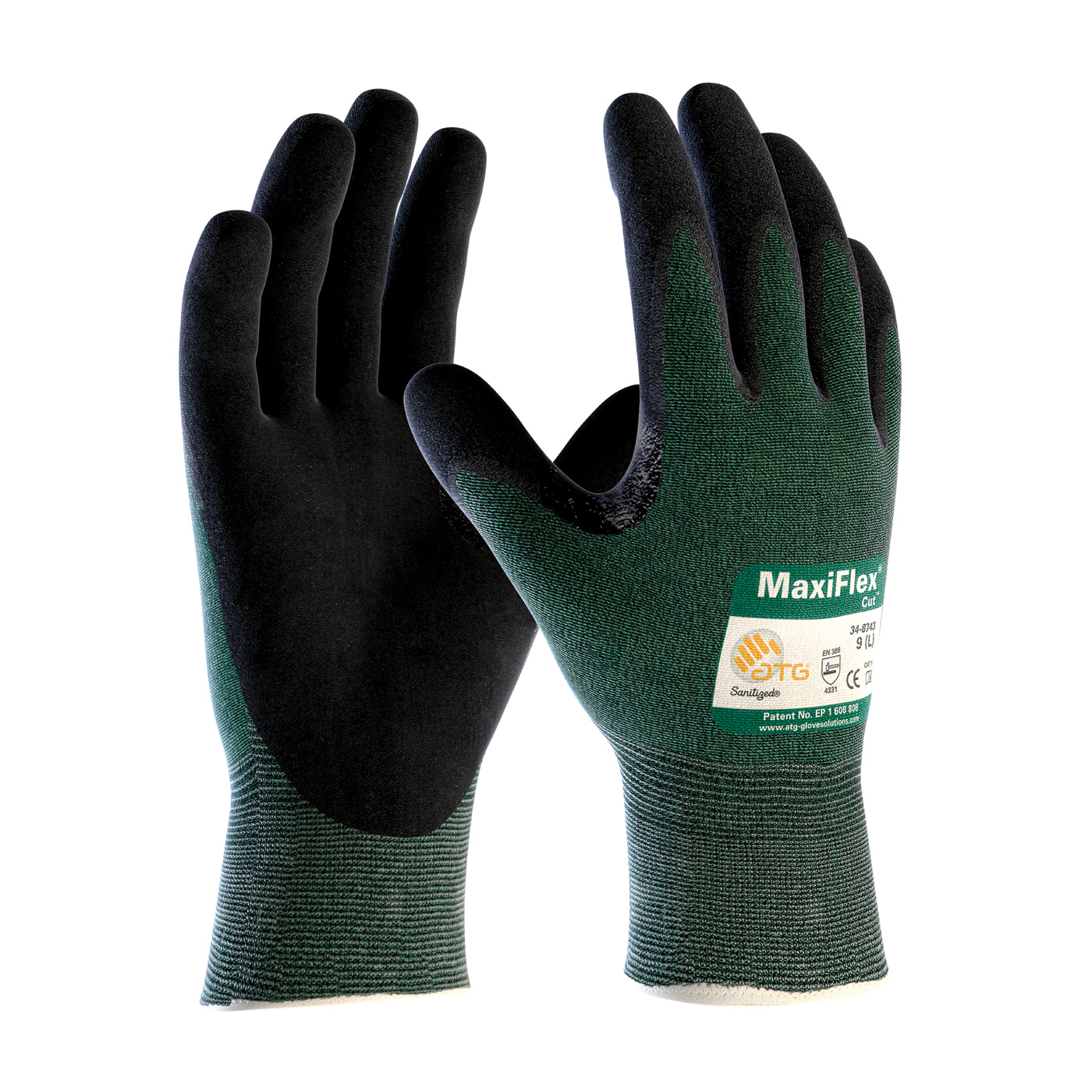 PIP® MaxiFlex® Cut™ Green 15G Seamless Knit Cut Resistant Nitrile Coated Microfoam Grip Gloves