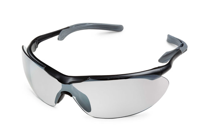 Gateway Safety Flight™ Silver Mirror Lens Black Temple Gray Frame Safety Glasses - 10 Pack