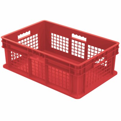Akro-Mills Straight Wall Container, Mesh Side & Solid Base, 23 3/4