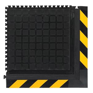 M+A Matting 21-7/8" x 21-7/8" Hog Heaven™ Modular Corner Tile Anti-Fatigue Mat