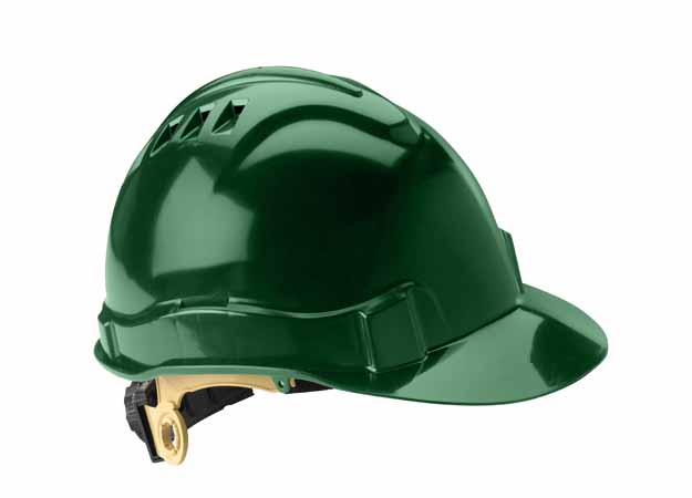 Gateway Safety Standard Green Shell Pin Lock Suspension Hard Hat  - 10 Pack