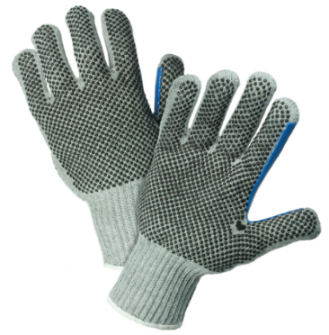 West Chester PosiGrip™ 7 Gauge Heavy Weight Dotted Grey Polyester/Cotton String Knit Gloves