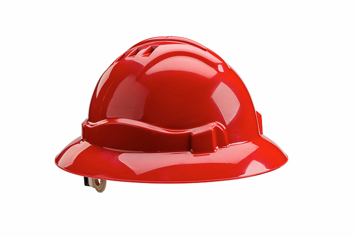 Gateway Safety Serpent® Red Shell Full Brim Ratchet Suspension Vented Hard Hat  - 10 Pack