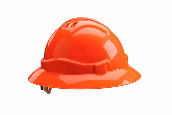 Gateway Safety Serpent® Hi-Viz Orange Shell Full Brim Ratchet Suspension Vented Hard Hat  - 10 Pack