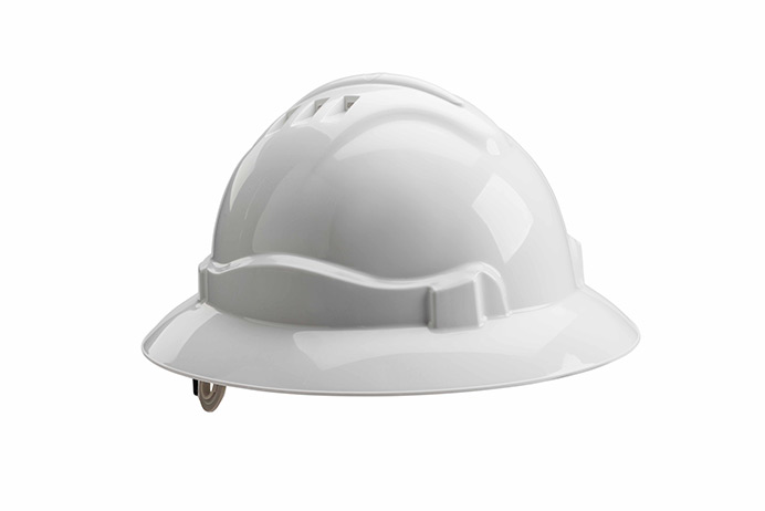 Gateway Safety Serpent® White Shell Full Brim Ratchet Suspension Unvented Hard Hat  - 10 Pack