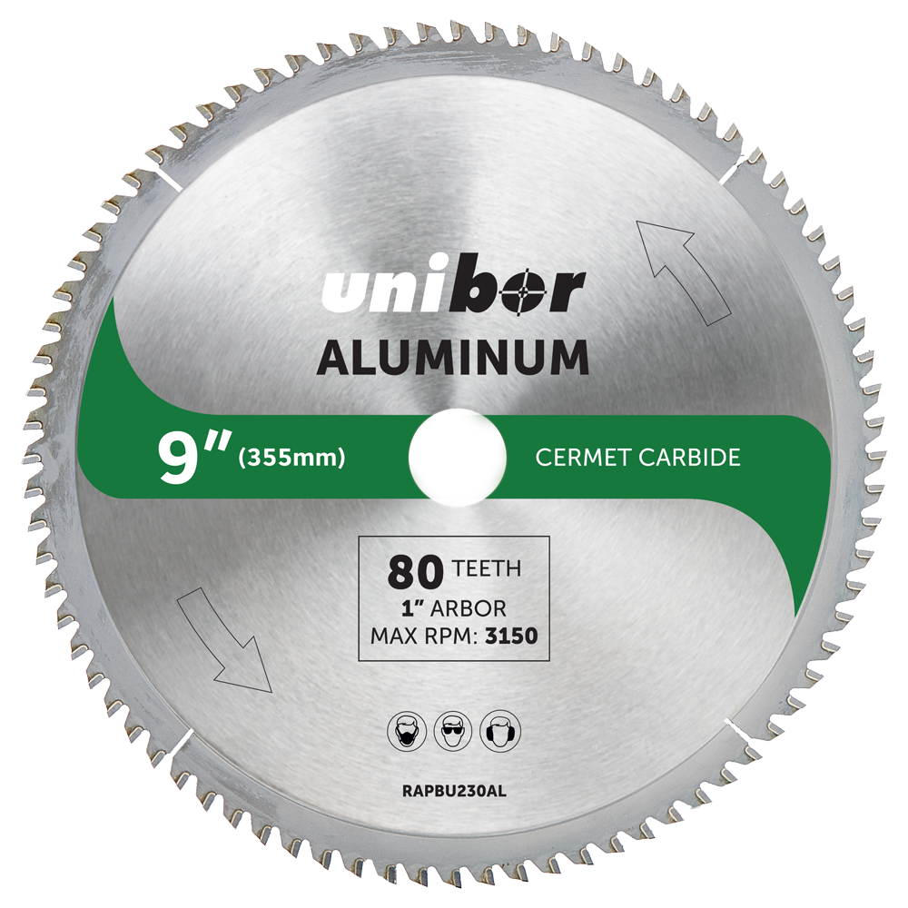 Unibor 9" Aluminum Cermet Carbide Circular Saw Blade