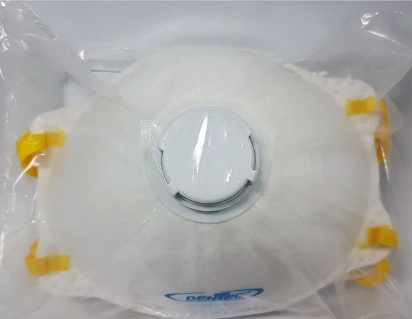 Dentec Safety N95 Disposable Particulate Respirators w/ Exhale Valve - 2 Mask Pack