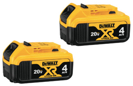 DeWalt 20V MAX XR® 4Ah Lithium Ion Battery 2 Pack
