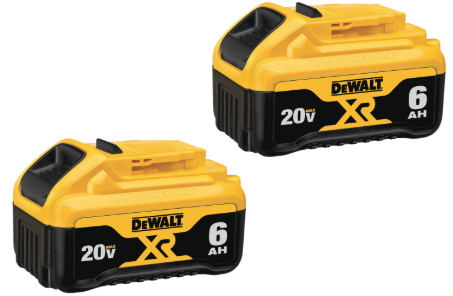 DeWalt 20V Max Premium XR 6Ah Lithium Ion Battery Pack - 2 Pack