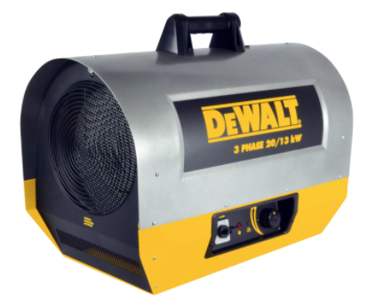 DeWalt 13/20 kW Forced Air Portable Electric Construction 3 Phase Heater